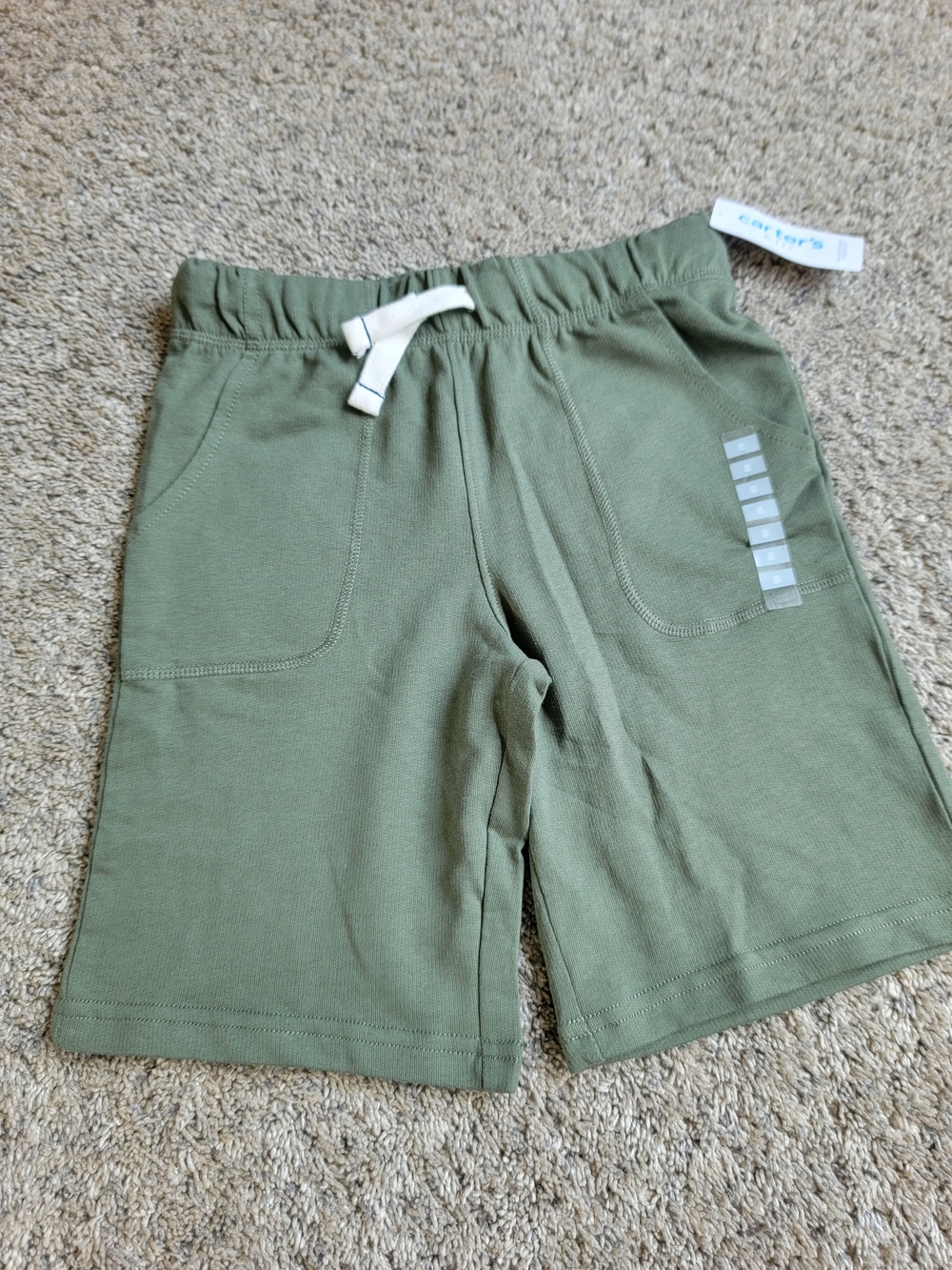 Carter's Olive Pull-On Knit Shorts with Drawstring NWT!!